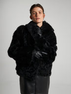GIACCA IN SHEARLING - BLACK