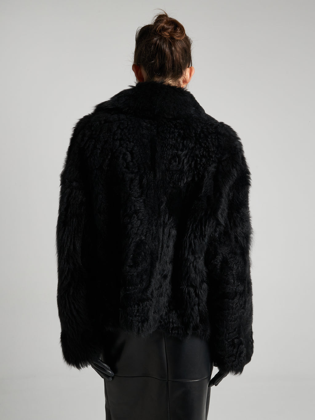 GIACCA IN SHEARLING - BLACK