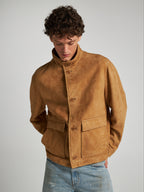 JACKE AUS WILDLEDER - BEIGE