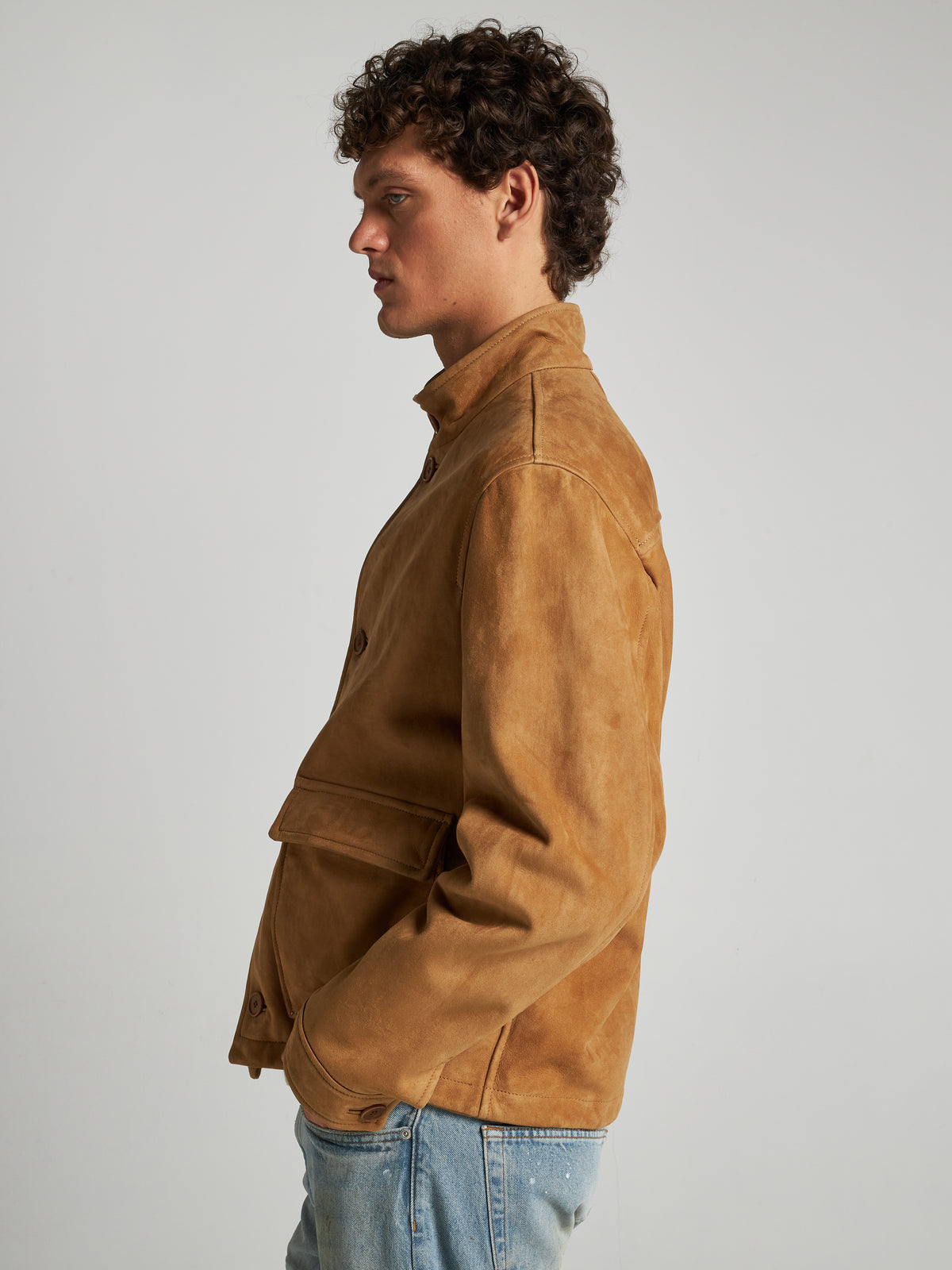 GIACCA IN PELLE SCAMOSCIATA - BEIGE