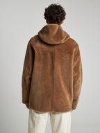 WENDEGBARE SHEARLING-JACKE MIT KAPUZE - CHOCO