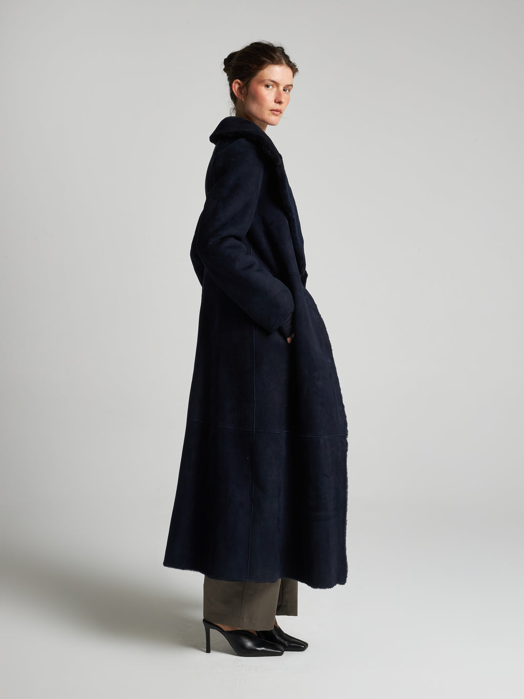 CAPPOTTO IN SHEARLING - BLUE