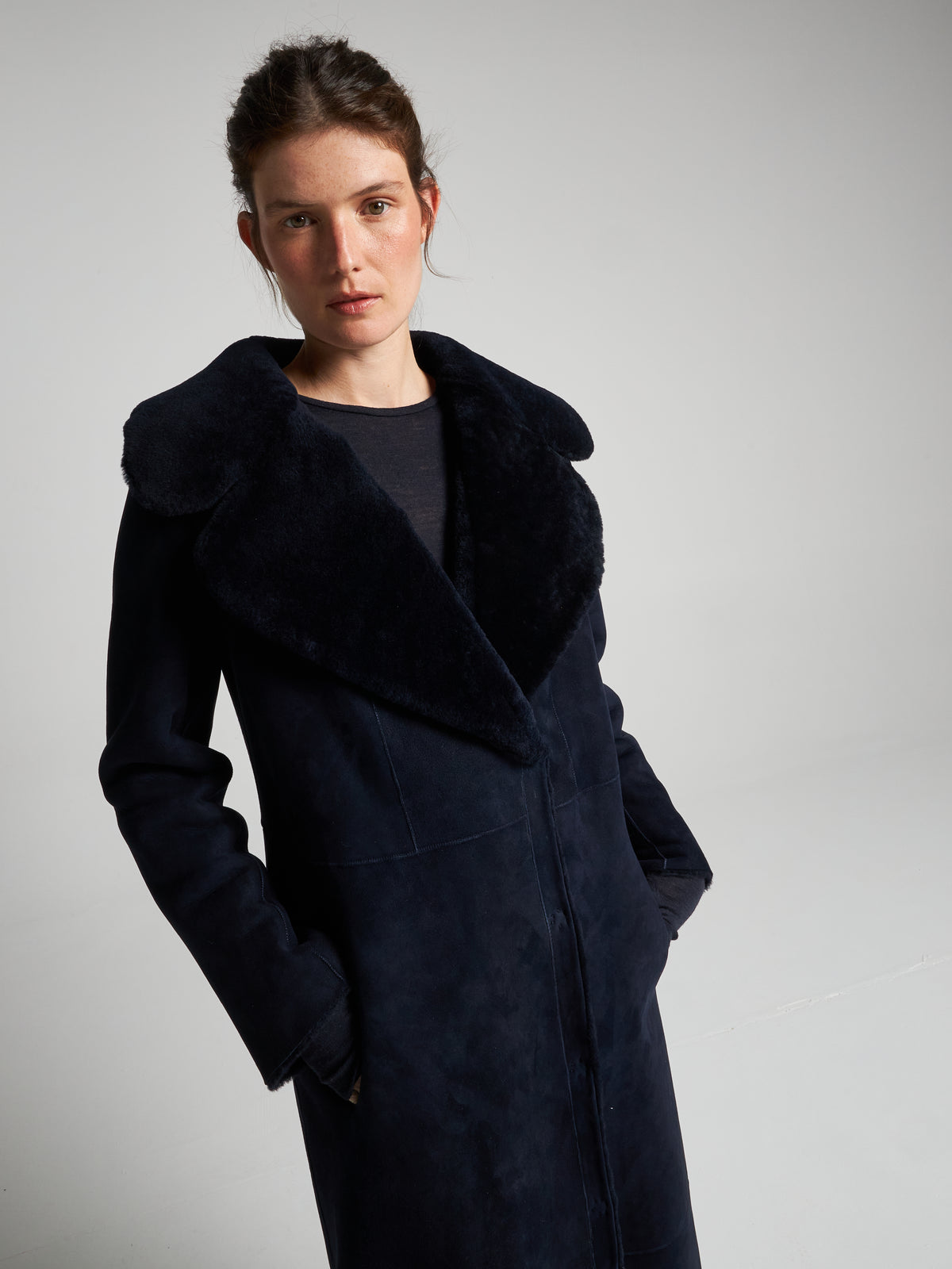 CAPPOTTO IN SHEARLING - BLUE