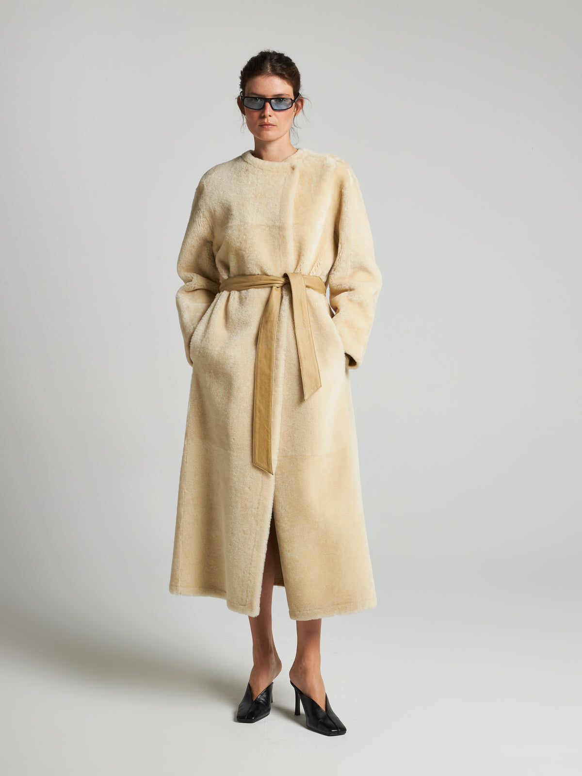 CAPPOTTO IN SHEARLING - IVORY