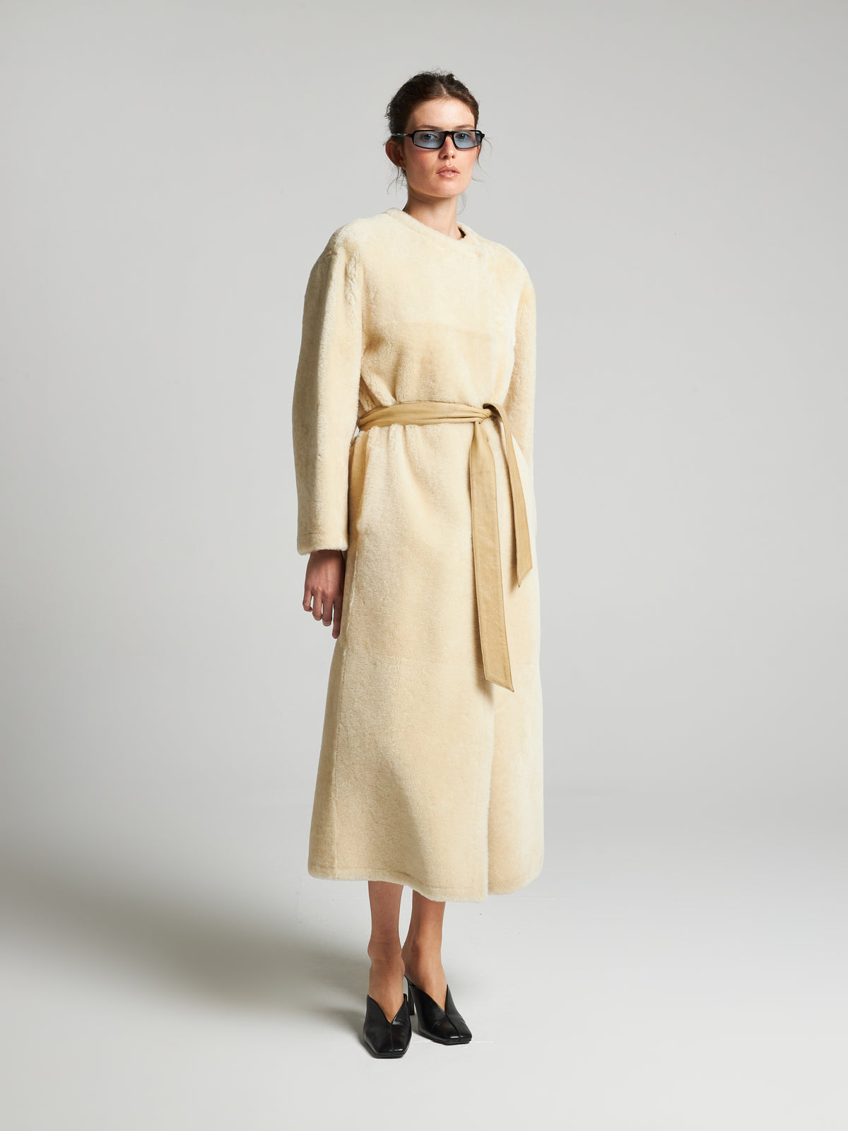 CAPPOTTO IN SHEARLING - IVORY
