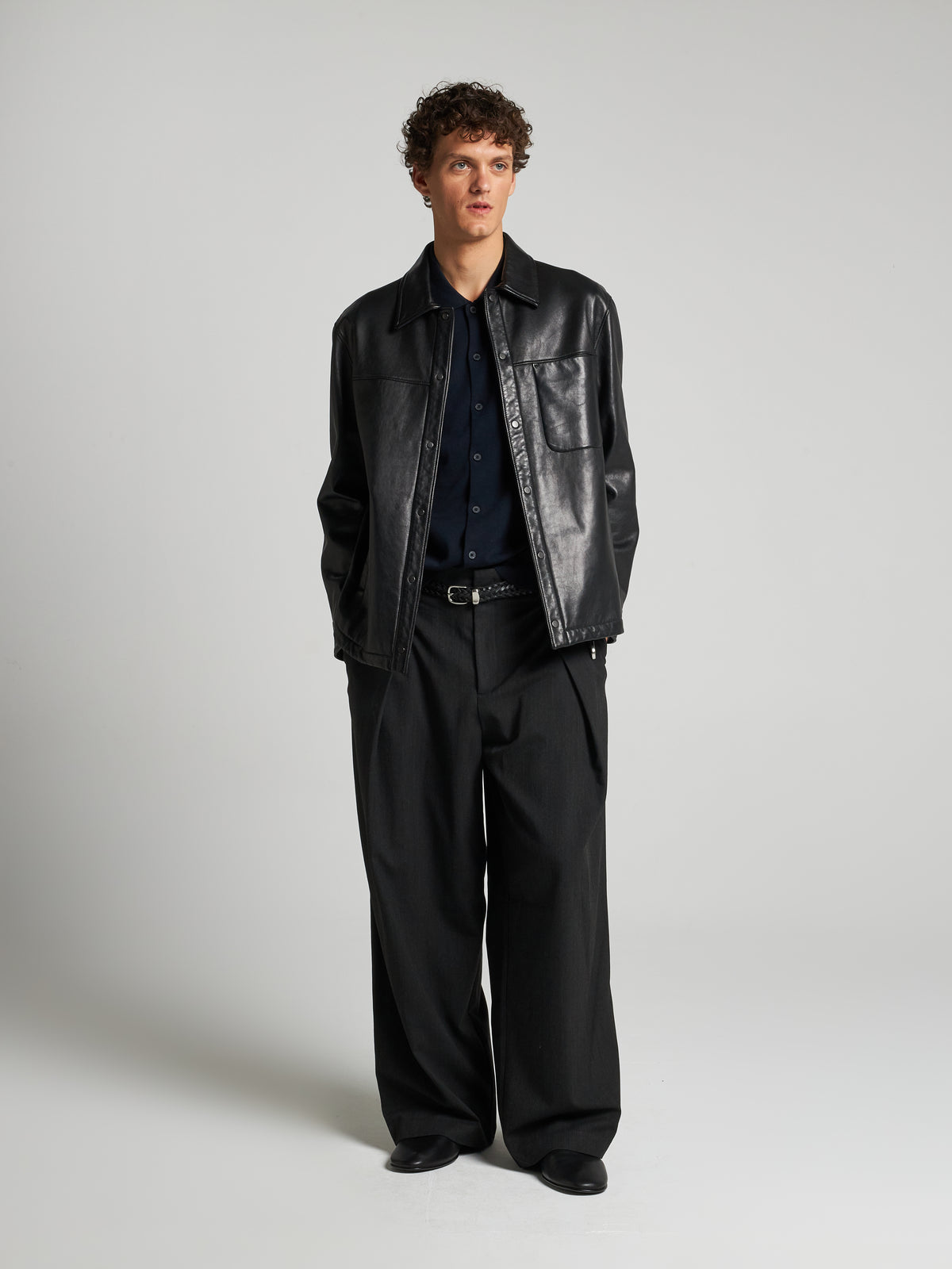 CAMICIA IN PELLE - BLACK