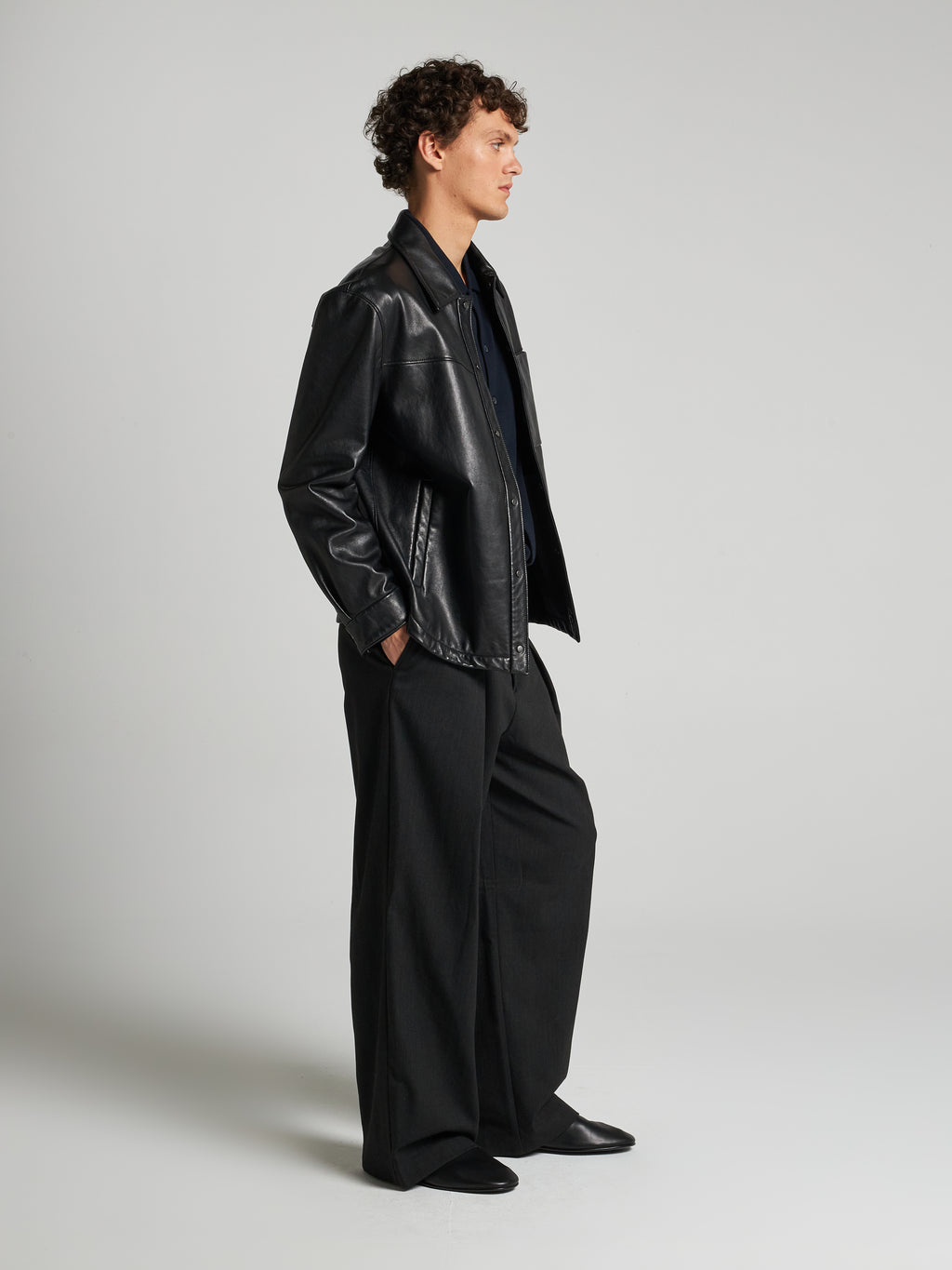 CAMICIA IN PELLE - BLACK