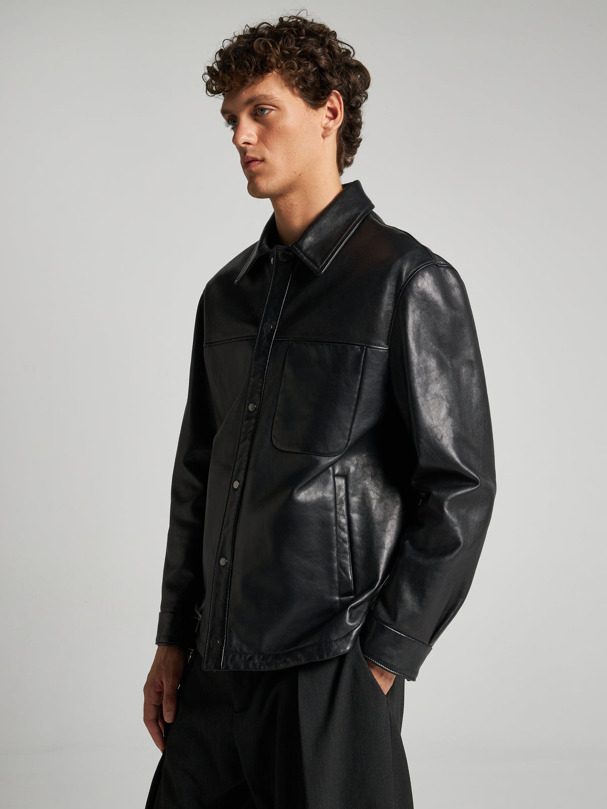 CAMICIA IN PELLE - BLACK