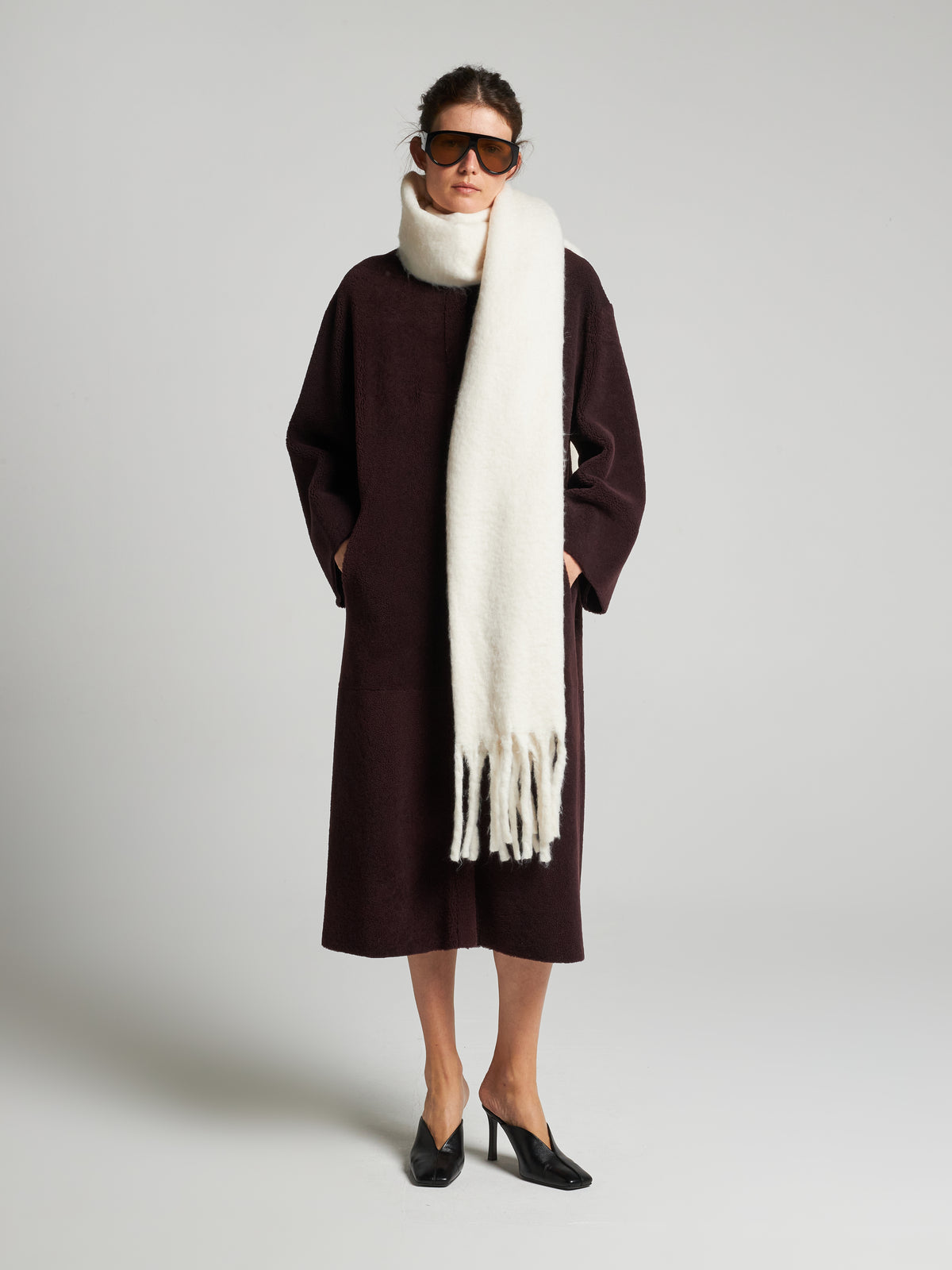 CAPPOTTO IN SHEARLING - WINE