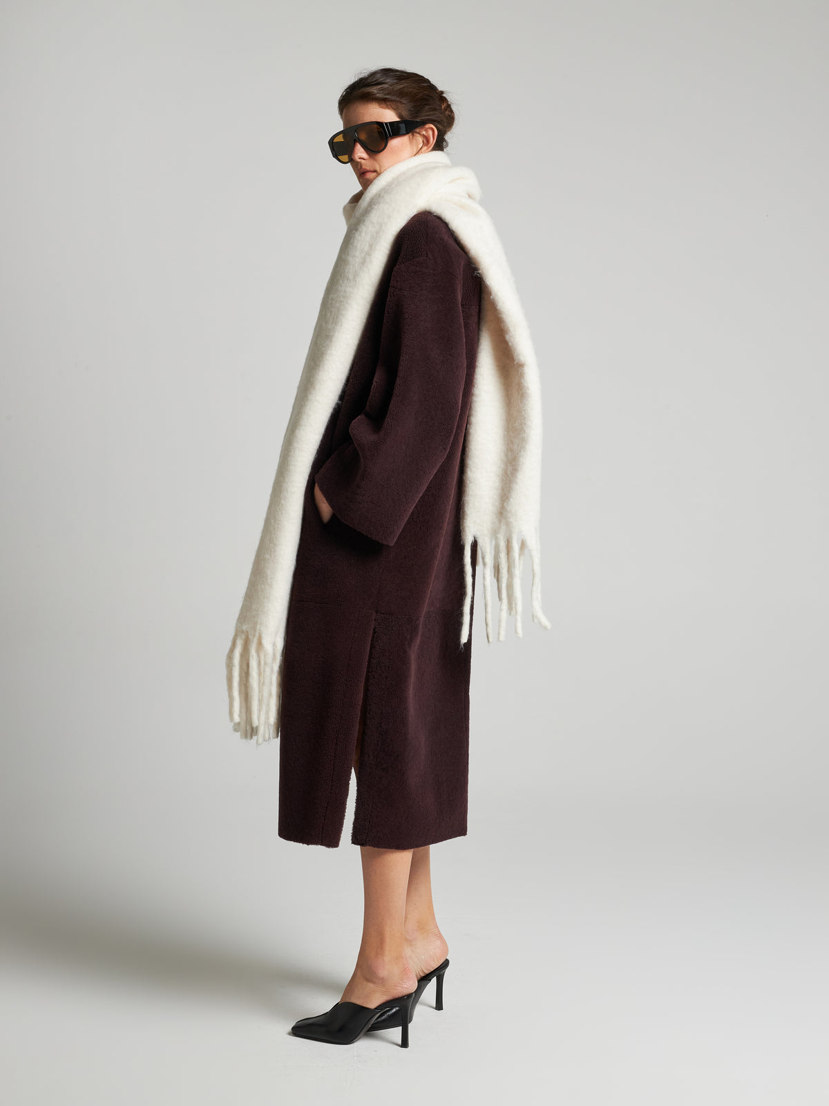 CAPPOTTO IN SHEARLING - WINE
