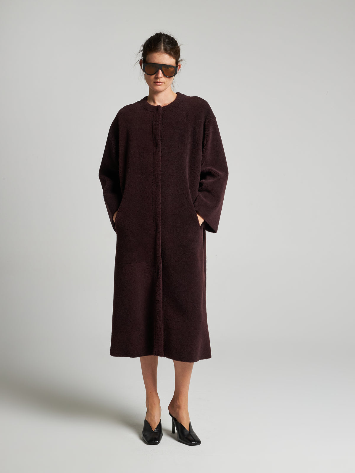 CAPPOTTO IN SHEARLING - WINE