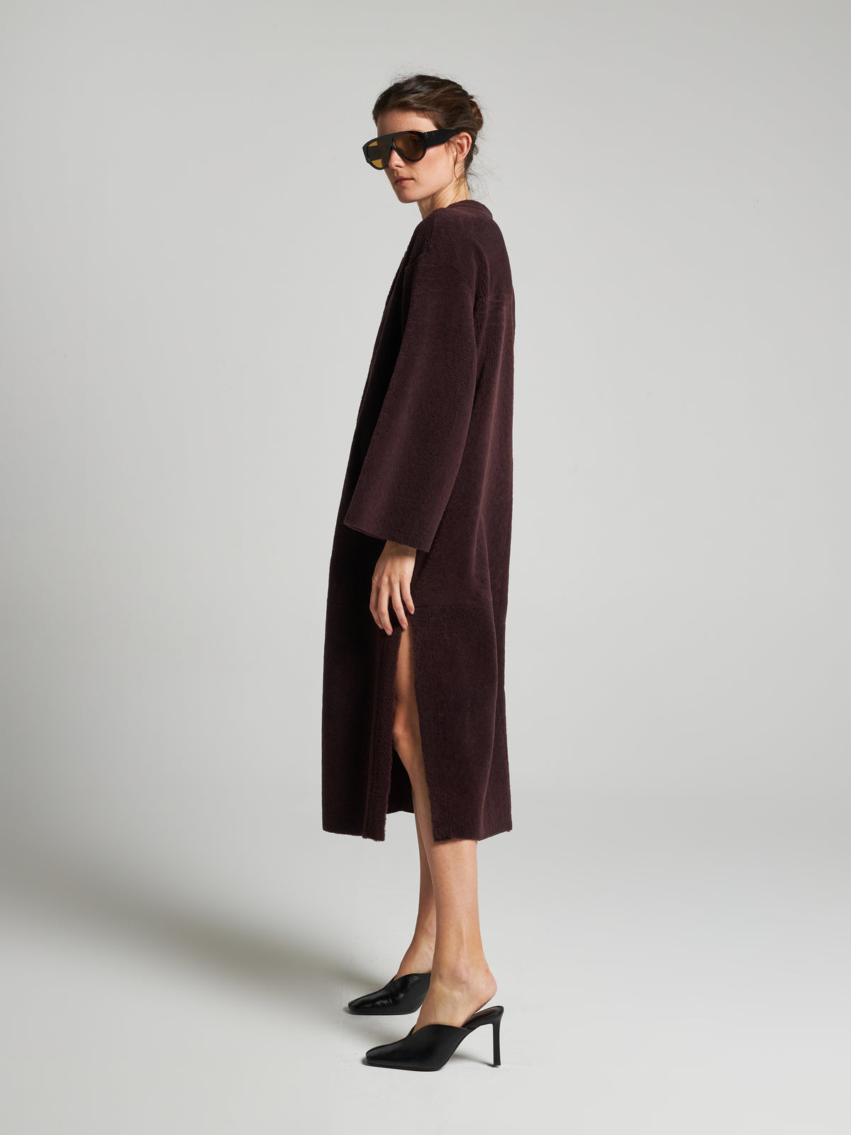 CAPPOTTO IN SHEARLING - WINE