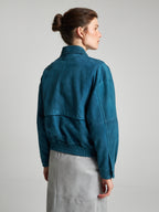 GIACCA IN PELLE SCAMOSCIATA - TEAL