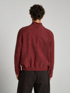 NUBUCK BOMBER JACKET - BORDEAUX