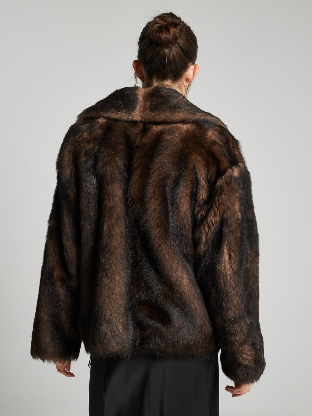 SHEARLING-JACKE IN NERZOPTIK- MAHAGONI