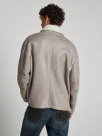 GIACCA IN SHEARLING - GREY/WHITE