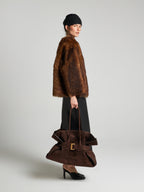 GIACCA IN SHEARLING - SAND/WHISKEY