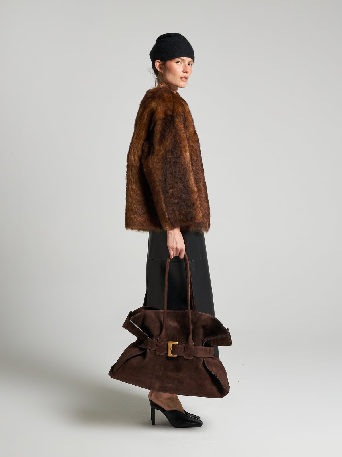 GIACCA IN SHEARLING - SAND/WHISKEY