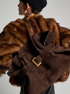GIACCA IN SHEARLING - SAND/WHISKEY