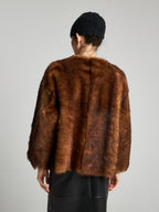 GIACCA IN SHEARLING - SAND/WHISKEY