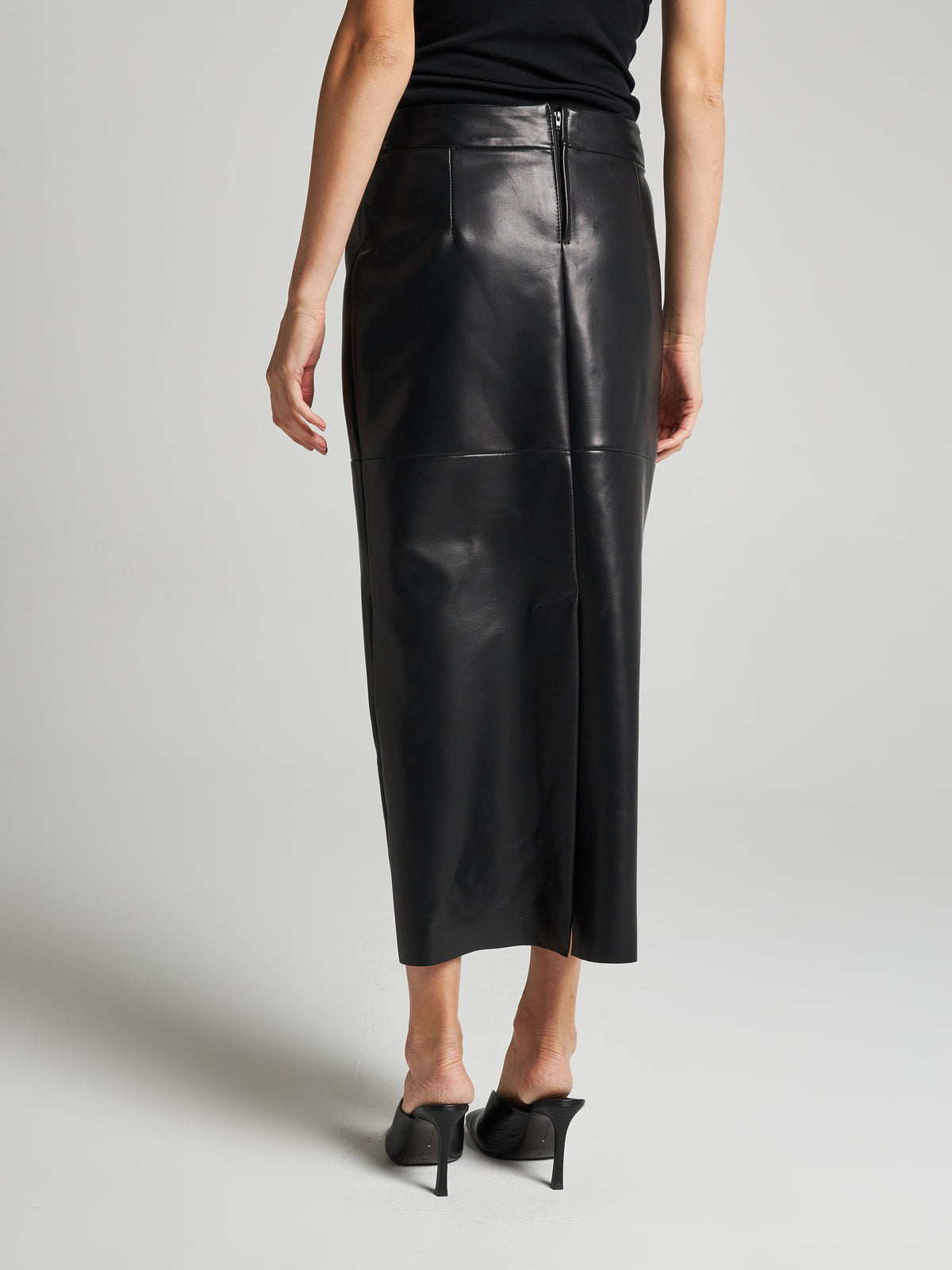 GONNA LUNGA IN NAPPA PLONGE - BLACK