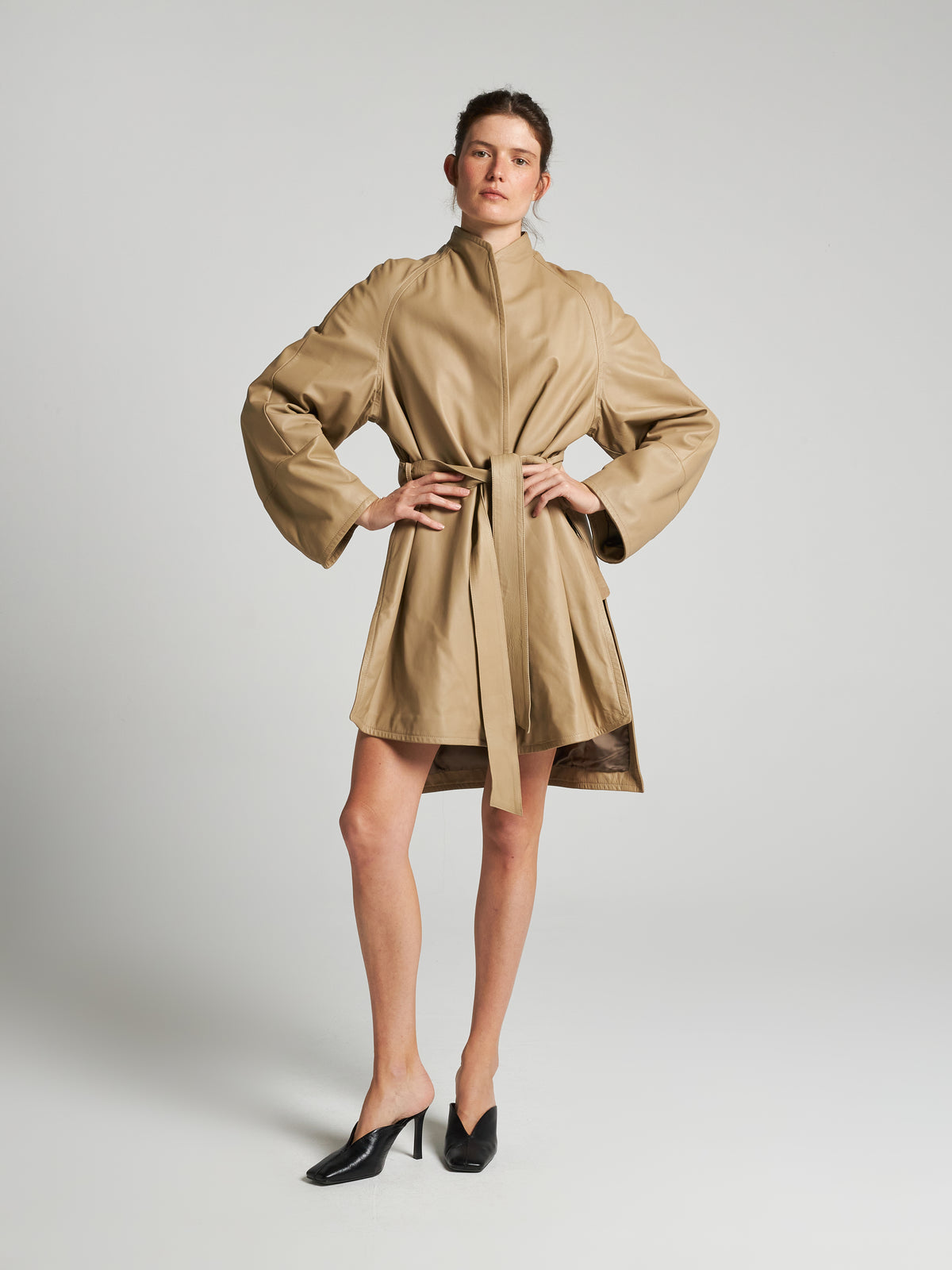 CAPPOTTO IN NAPPA PLONGÉ - SAND