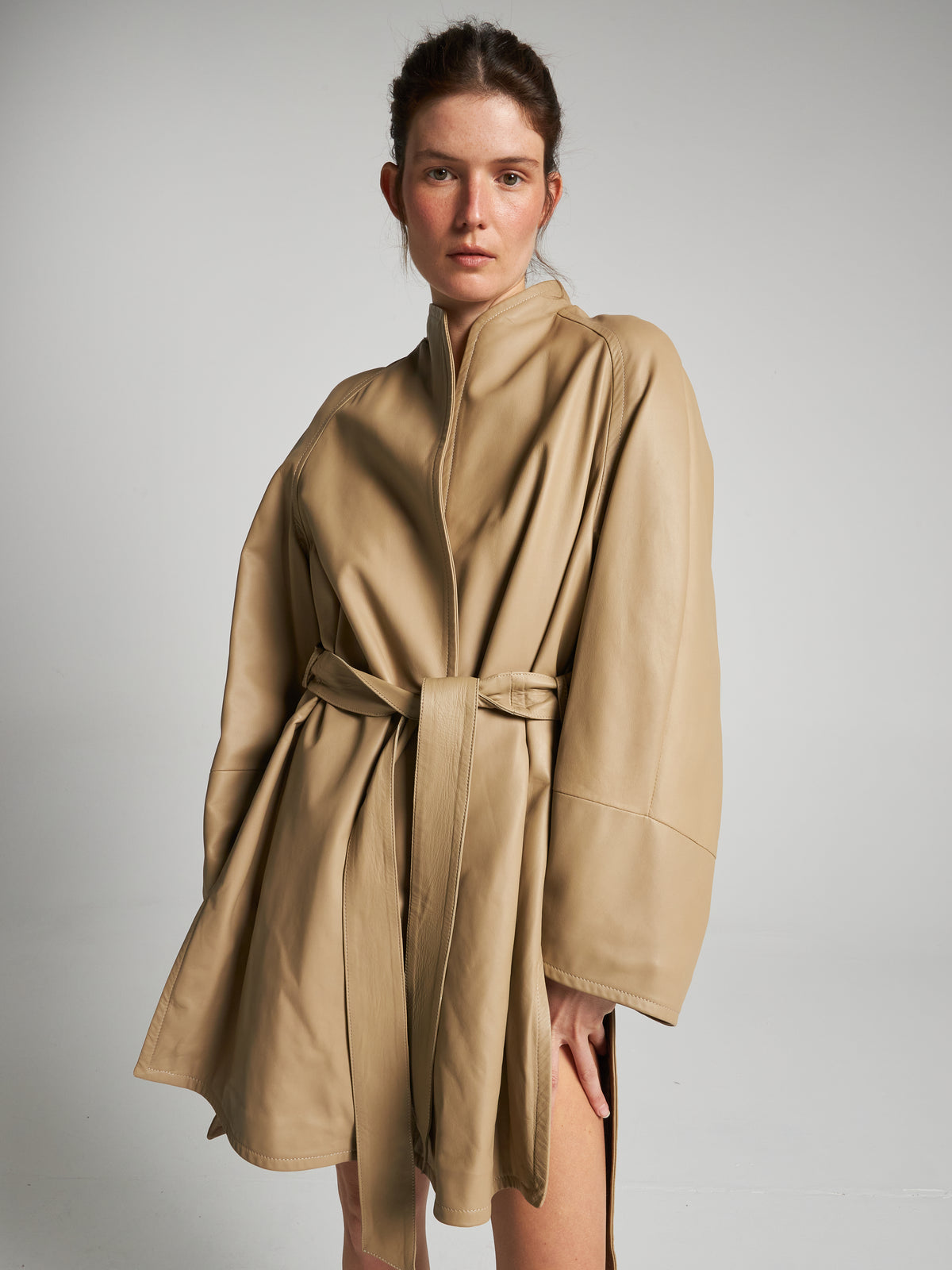 CAPPOTTO IN NAPPA PLONGÉ - SAND