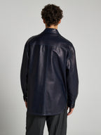 CAMICIA IN PELLE - BLU NAVY