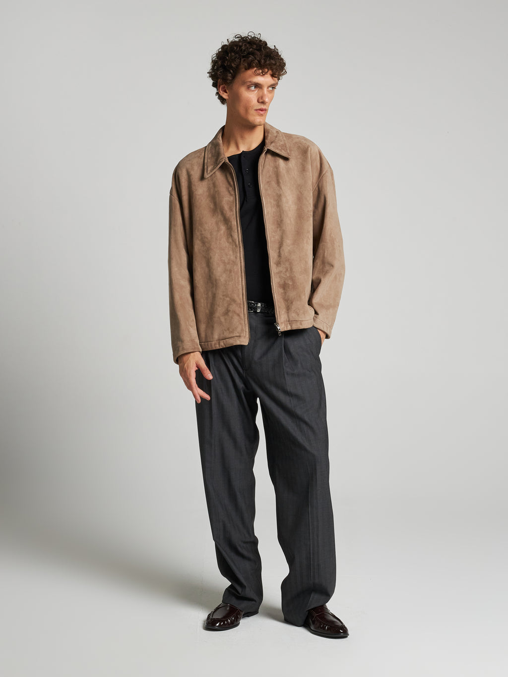 GIACCA IN PELLE SCAMOSCIATA - SAND