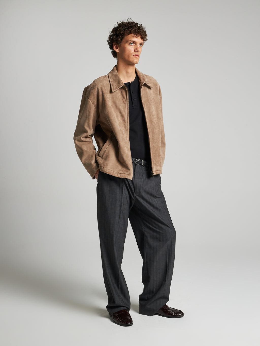 GIACCA IN PELLE SCAMOSCIATA - SAND