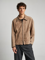 GIACCA IN PELLE SCAMOSCIATA - SAND