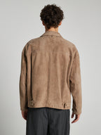GIACCA IN PELLE SCAMOSCIATA - SAND