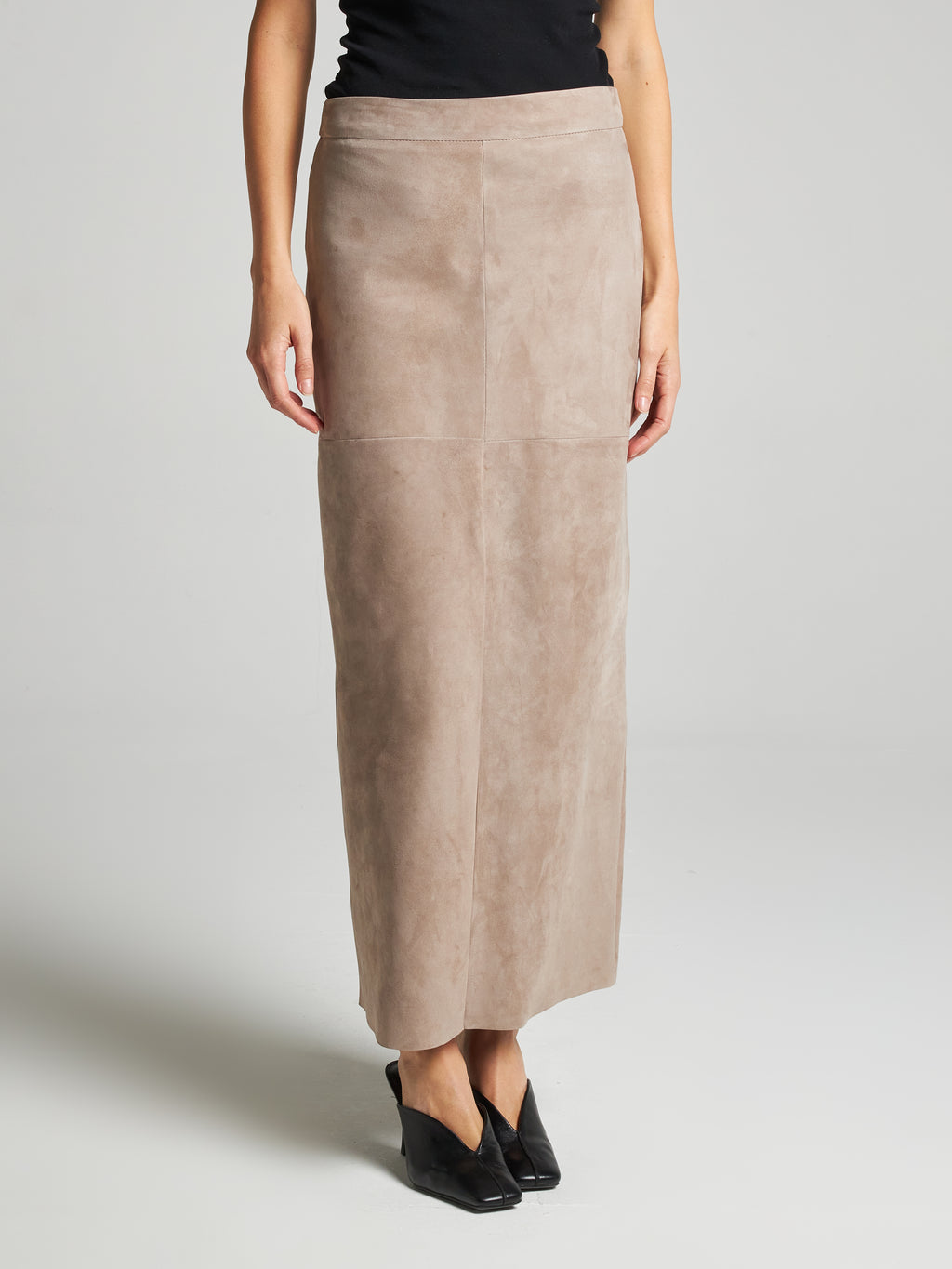 GONNA LUNGA IN SUEDE - SAND