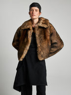 GIACCA IN SHEARLING EFFETTO MURMASKY- BROWN