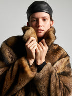 GIACCA IN SHEARLING EFFETTO MURMASKY- BROWN