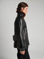 GIACCA DOPPIOPETTO CON COLLETTO IN SHEARLING - BLACK
